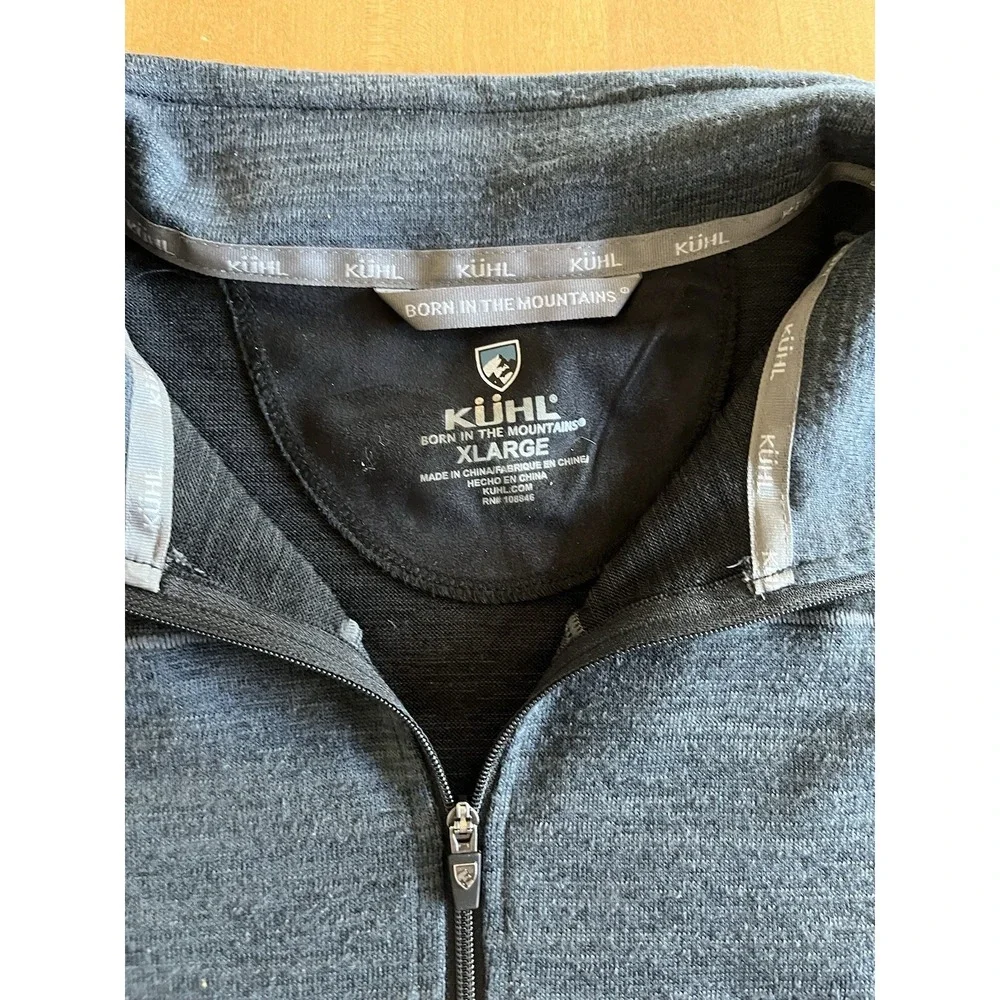 Kuhl Mens Size XL 1/4‎ Zip Pullover Performance Shirt Long Sleeve 2-Tone Blue